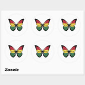 Sticker Rond Drapeau papillon du Ghana (Feuille)