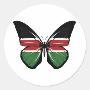 Sticker Rond Drapeau papillon du Kenya