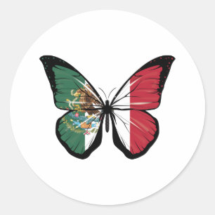 Sticker Rond Drapeau papillon du Mexique
