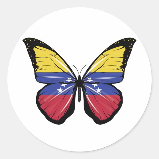 Sticker Rond Drapeau papillon du Venezuela (Devant)