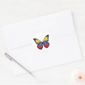 Sticker Rond Drapeau papillon du Venezuela (Enveloppe)