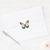 Sticker Rond Drapeau papillon indien (Enveloppe)