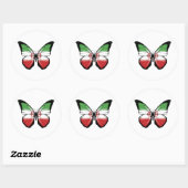 Sticker Rond Drapeau papillon iranien (Feuille)