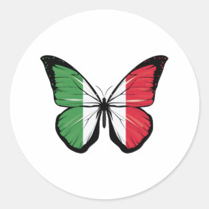 Sticker Rond Drapeau papillon italien