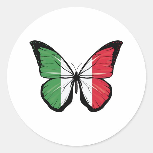 Sticker Rond Drapeau papillon italien (Devant)