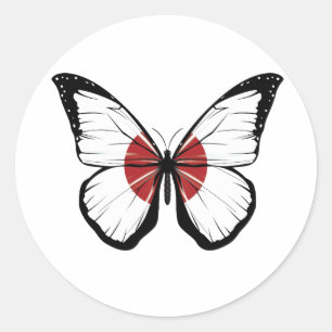 Sticker Rond Drapeau papillon japonais