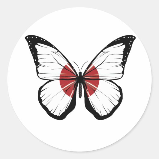 Sticker Rond Drapeau papillon japonais (Devant)