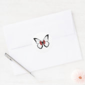 Sticker Rond Drapeau papillon japonais (Enveloppe)
