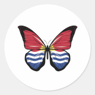 Sticker Rond Drapeau papillon Kiribati