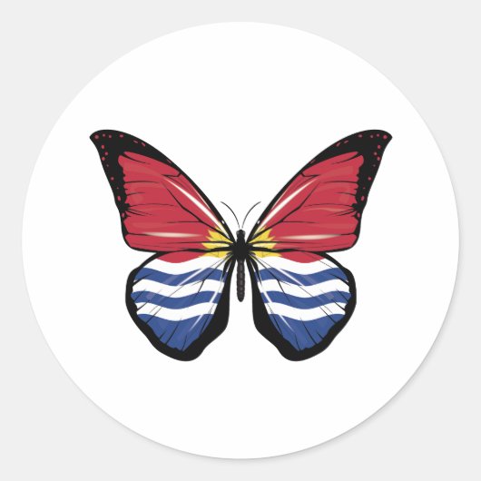 Sticker Rond Drapeau papillon Kiribati (Devant)