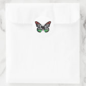 Sticker Rond Drapeau papillon libyen (Sac)