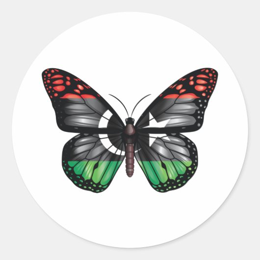 Sticker Rond Drapeau papillon libyen (Devant)