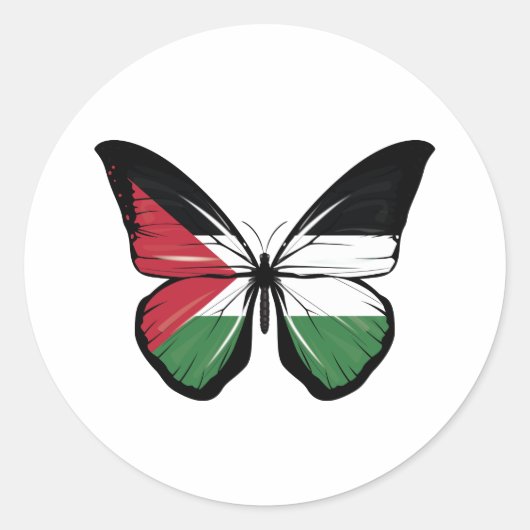 Sticker Rond Drapeau papillon palestinien (Devant)