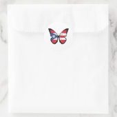 Sticker Rond Drapeau papillon Porto Rico (Sac)