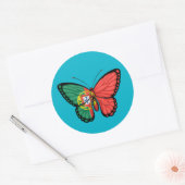 Sticker Rond Drapeau papillon portugais (Enveloppe)
