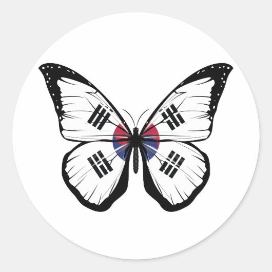 Sticker Rond Drapeau papillon sud-coréen (Devant)
