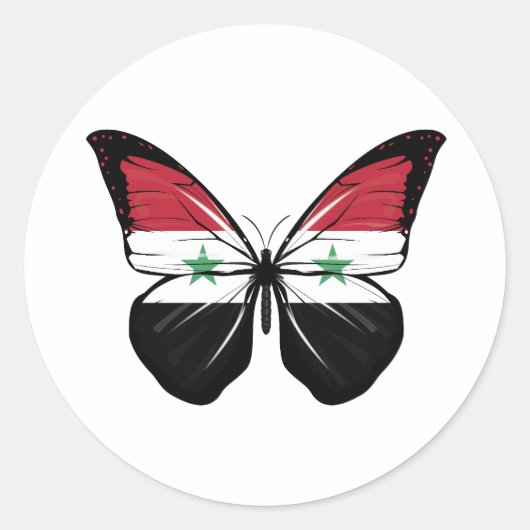Sticker Rond Drapeau papillon syrien (Devant)