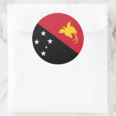 Sticker Rond Drapeau Papouasie-Nouvelle-Guinée, Drapeau Papouas (Sac)