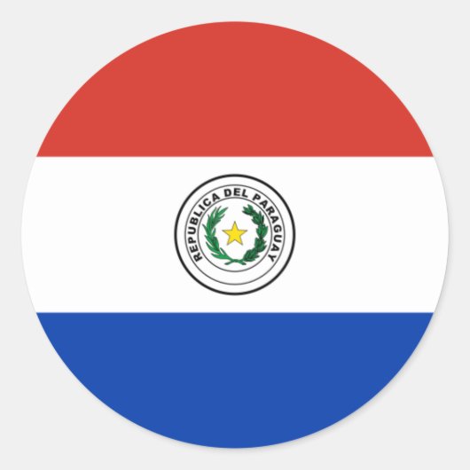 Sticker Rond Drapeau paraguayen, Drapeau du Paraguay (Devant)