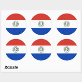 Sticker Rond Drapeau paraguayen, Drapeau du Paraguay (Feuille)