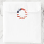 Sticker Rond Drapeau Patriotique 4 juillet (Sac)