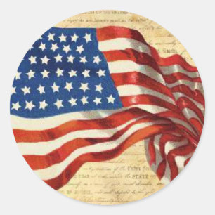 Sticker Rond Drapeau patriotique américain