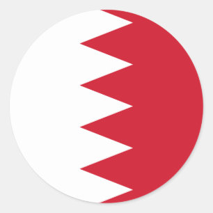Sticker Rond Drapeau patriotique de Bahreïn