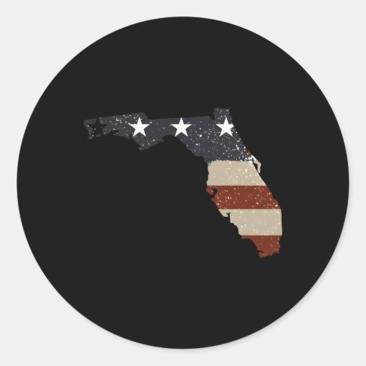 Sticker Rond Drapeau Patriotique De L'État De Floride Pour (Devant)