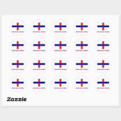 Sticker Rond Drapeau Pays-Bas Antilles avec nom (Feuille)