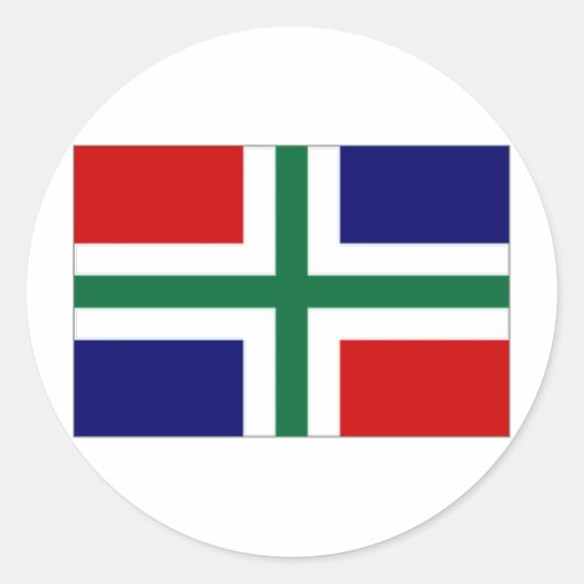 Sticker Rond Drapeau Pays-Bas Groningen (Devant)