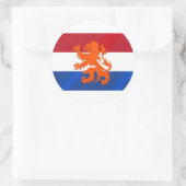 Sticker Rond Drapeau Pays-Bas Rampant lion Pays-Bas (Sac)