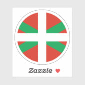 Sticker rond Drapeau Pays Basque (Feuille)