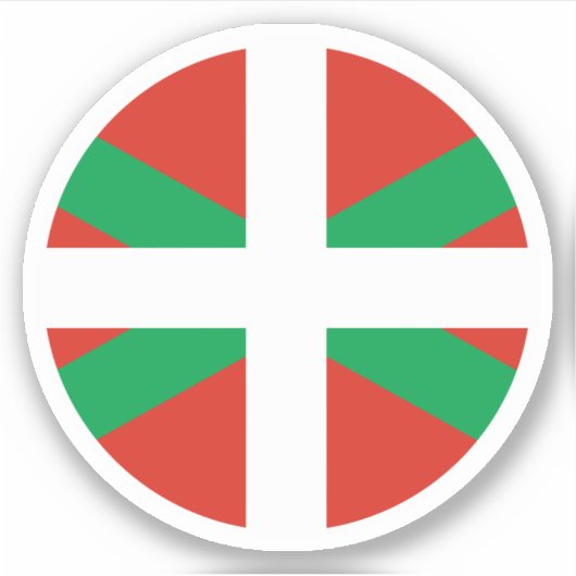 Sticker rond Drapeau Pays Basque (Devant)