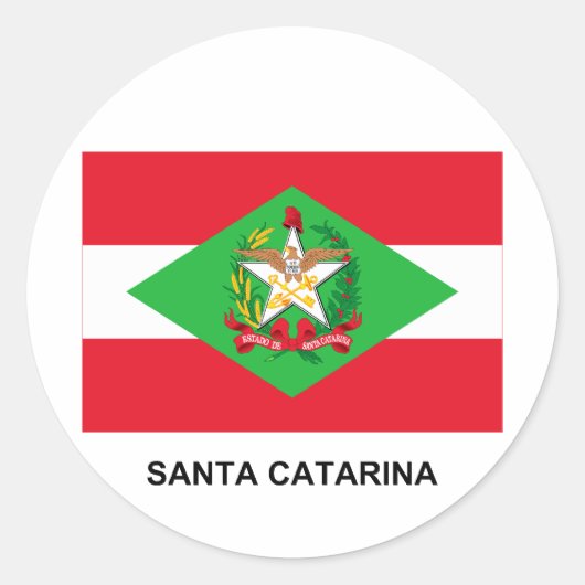 Sticker Rond Drapeau père Noël Catarina, Brésil (Devant)