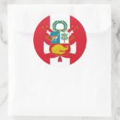 Sticker Rond Drapeau péruvien et armoiries, Drapeau du Pérou (Sac)