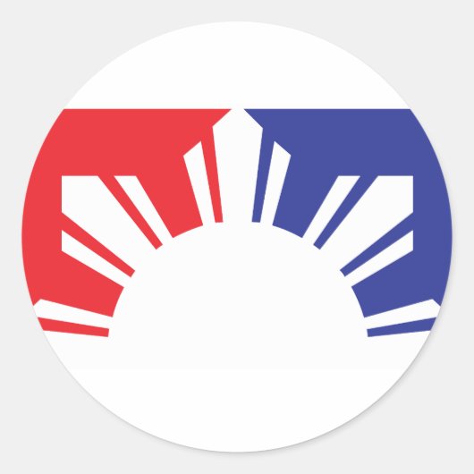 Sticker Rond Drapeau philippin de la Ligue majeure - moitié (Devant)