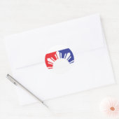 Sticker Rond Drapeau philippin de la Ligue majeure - moitié (Enveloppe)