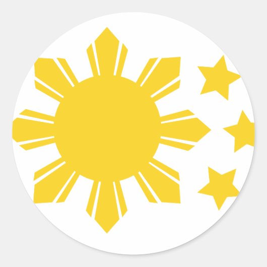 Sticker Rond Drapeau philippin - Fier d'être Pinoy ! (Devant)