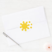Sticker Rond Drapeau philippin - Fier d'être Pinoy ! (Enveloppe)