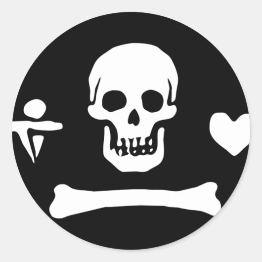 Sticker Rond Drapeau pirate de Stede Bonnet (Devant)