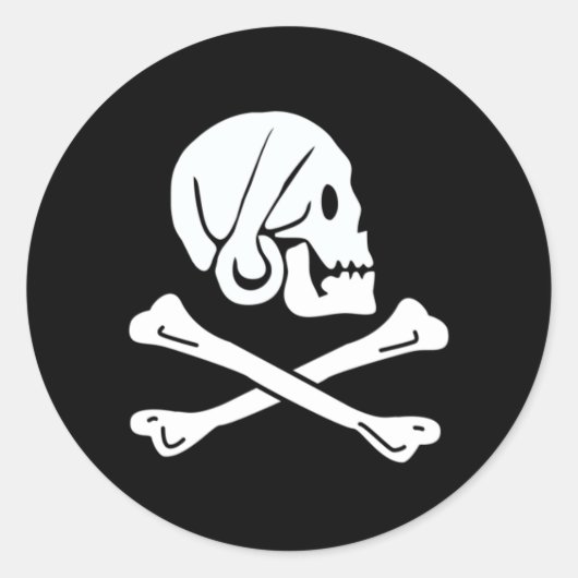 Sticker Rond Drapeau pirate d'Henri tous les ans (Devant)