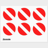 Sticker Rond Drapeau Plongée Plongée Plongée Plongée Diver Down (Feuille)