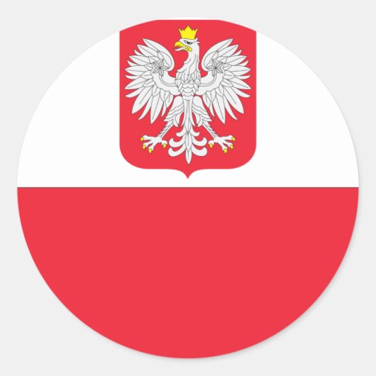 Sticker Rond Drapeau polonais (Devant)