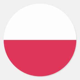 Sticker Rond Drapeau polonais, Drapeau de la Pologne