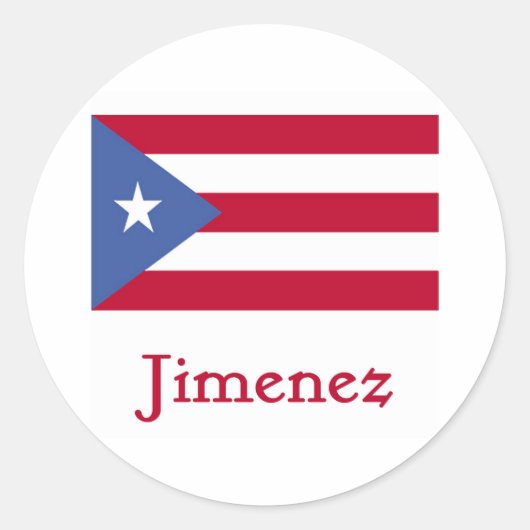 Sticker Rond Drapeau porto-ricain Jimenez (Devant)