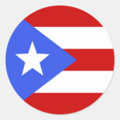 Sticker Rond Drapeau Porto Rico (Devant)