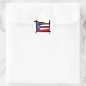 Sticker Rond Drapeau Porto Rico (Sac)