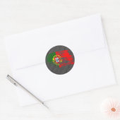 Sticker Rond Drapeau portugais cool (Enveloppe)