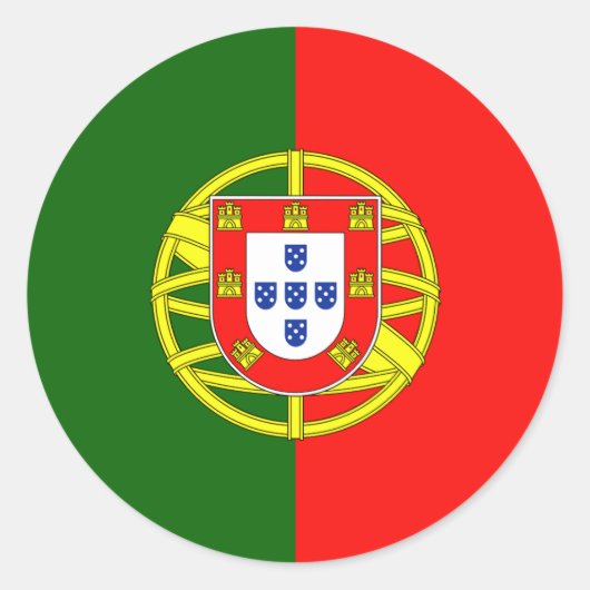 Sticker Rond Drapeau Portugal (Devant)