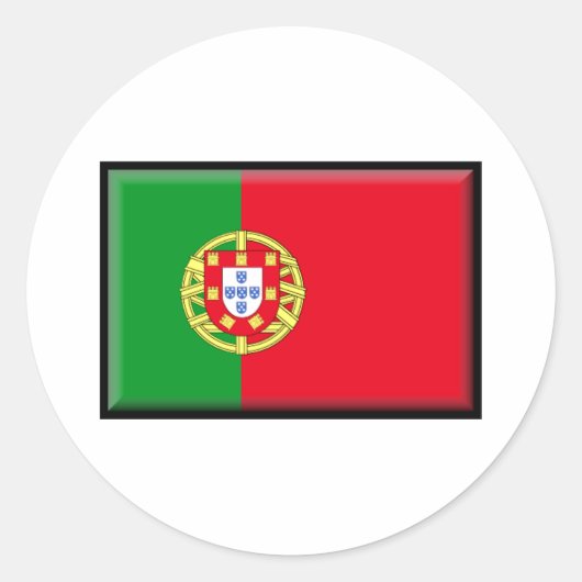Sticker Rond Drapeau Portugal (Devant)